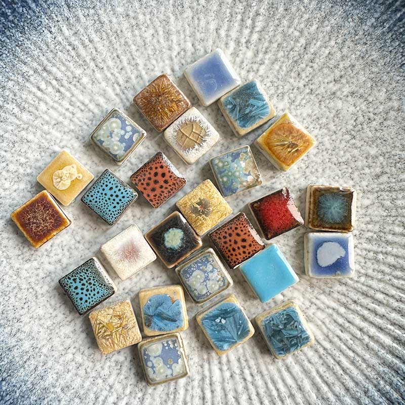 100 г DIY Керамическая мозаичная плитка Стекло форма лепестка листа Ручные украшения Плитка Настенные поделки для декоративного материала 917