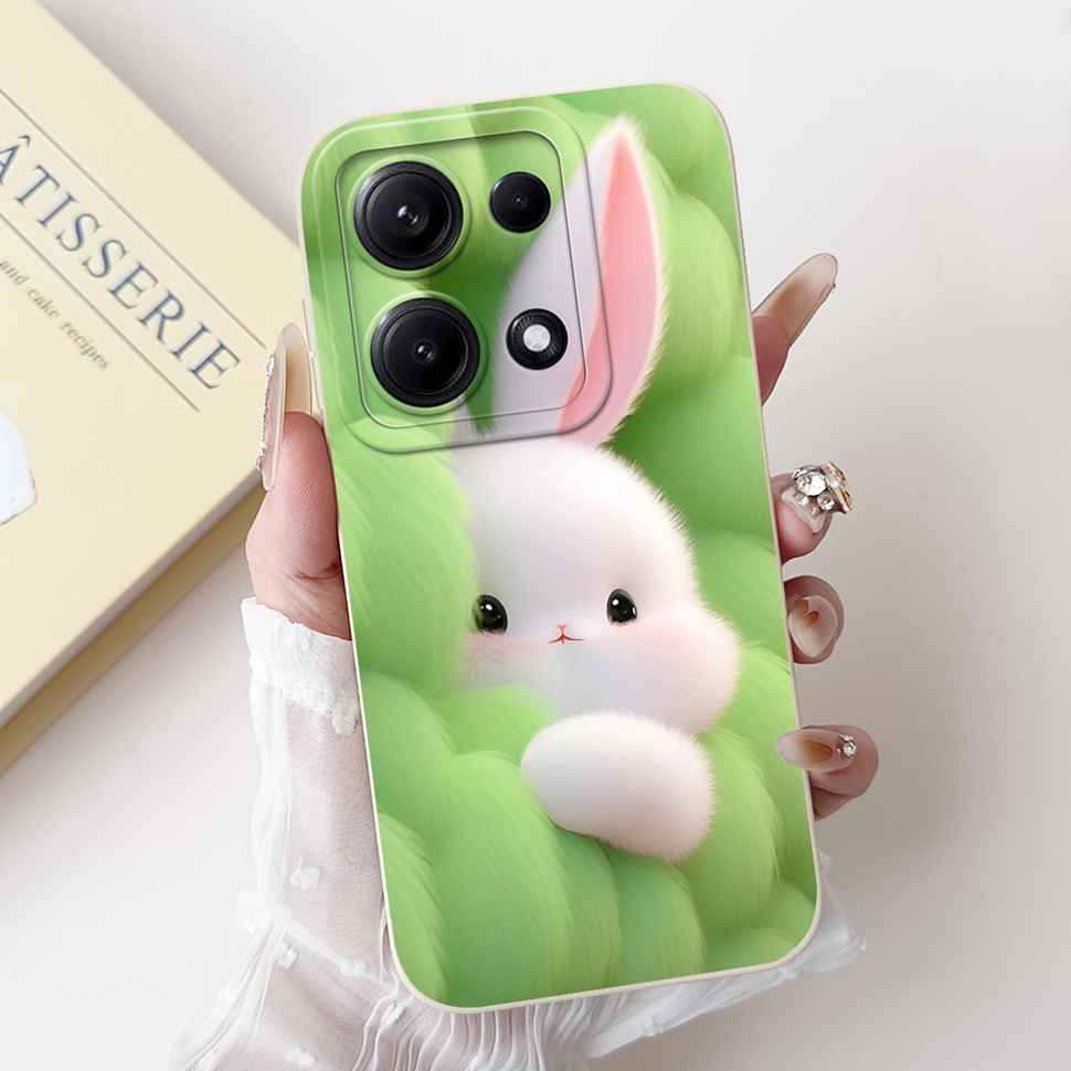 Простой силиконовый чехол для Redmi Note14S 4G Милый панда кролик Ударопрочная задняя крышка Note14 Для Xiaomi Redmi Note 14 14S Чехлы