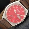 AUTOMATIC VINTAGE SEIKO 5 JAPAN 6309A MENS ARABIC RED COLOR DIAL WATCH A701347-5 R206a-a701347