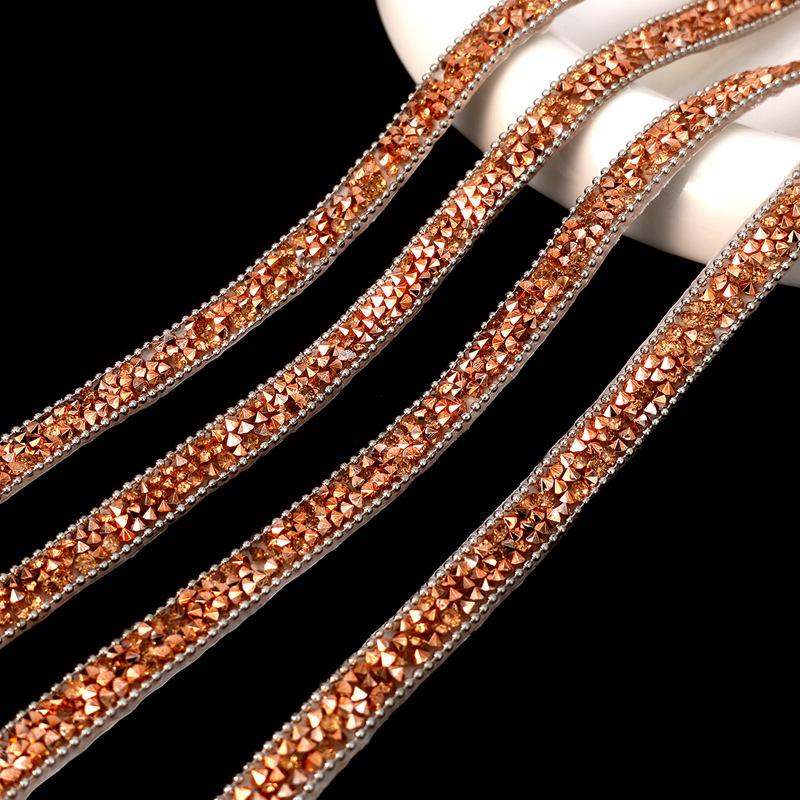 Self Adhesive Glitter Crystal Rhinestone Ribbon Gift Decoration Belt Clothing Accessories Adhesive Trim Sticker DIY Jewelry 90cm