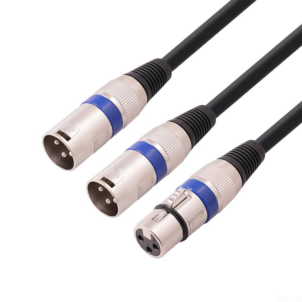 Разветвительный кабель XLR 20*15 см, 3-контактный, сбалансированный, черный, синий