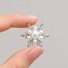Women Brooch, Snowflakes LOVE Bouquets Compact Versatile Pin, Lapel Collar Badge with Imitation Pearl Cubic Zirconia Inlay