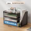 Metal Desktop File Organizer: Office Folder Storage & Bookend Rack