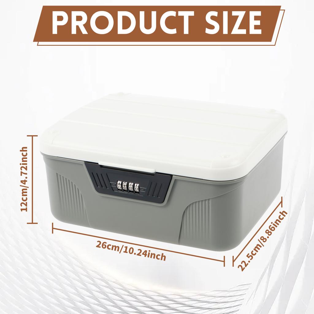 4 Digit Password Lock Safe Box Plastic Lockable Storage Bin High Security Household Cash Jewelry Privacy Security Storage Box