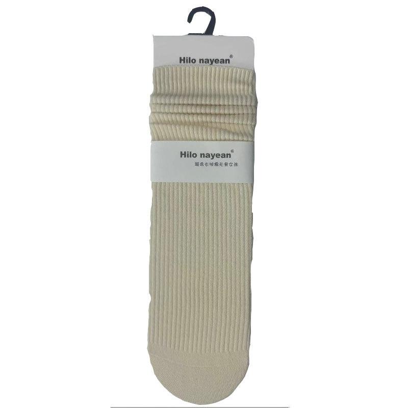 New Products Nanye Three-Dimensional Pit Strip Stacked Socks Cotton Boneless Striped Socks Soft Tone Mid-Tube Socks