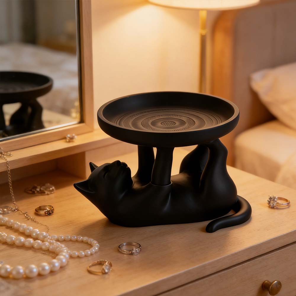 INS Jewelry Storage Tray Cat Shape Ring Holder Fun Mini Key Tray Jewelry Storage