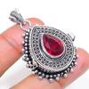 Natural Mozambique Garnet 925 Sterling Silver Jewelry Pendant 1.77" k6L03