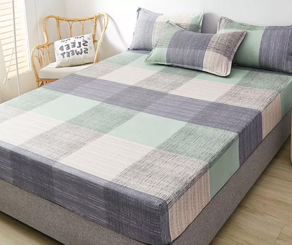 Bed Fitted Sheet with Elastic Rubber Washed Cotton Cartoon Animal Print Fitted Sheet + 2pcs Pillowcases 15 Sizes Mattress Cover