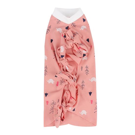 Cartoon Print Cat Recovery Suit Elastic Neck Back Bandage Breathable Cat Onesie Surgery Recovery Suit Female Cat Spay Recovery Suit