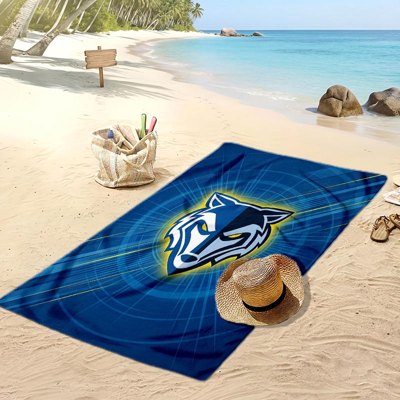Warrington Wolves Print Beach Towel Soft Portable Quick?dry Towel For Pool Summer Vacation Outdoor Sport