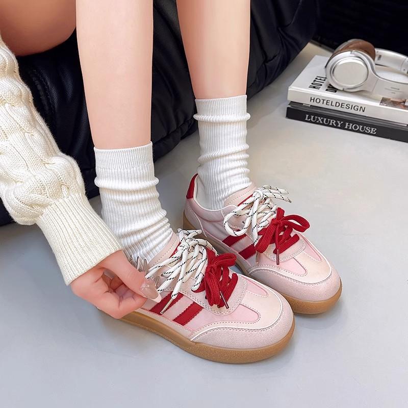 American Retro Color Matching German Training Shoes Women's 2025 New Small Height Increase Comfortable Lightweight Sports and Leisure Board Shoes