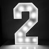 1Pc 73cm/28.7inch Light Up Digital Marquee Frame White Lights KT Board Number 0-9 Plug-in KT Board With Bracket Party Decorative