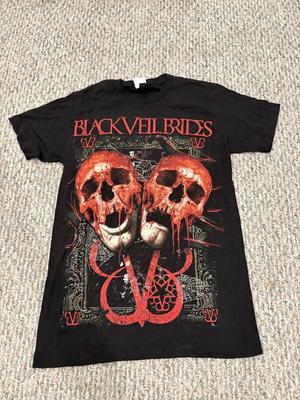 Черная футболка Veil Brides Мужская Маленькая С графикой Группа Металл Черепа Готик Рок
