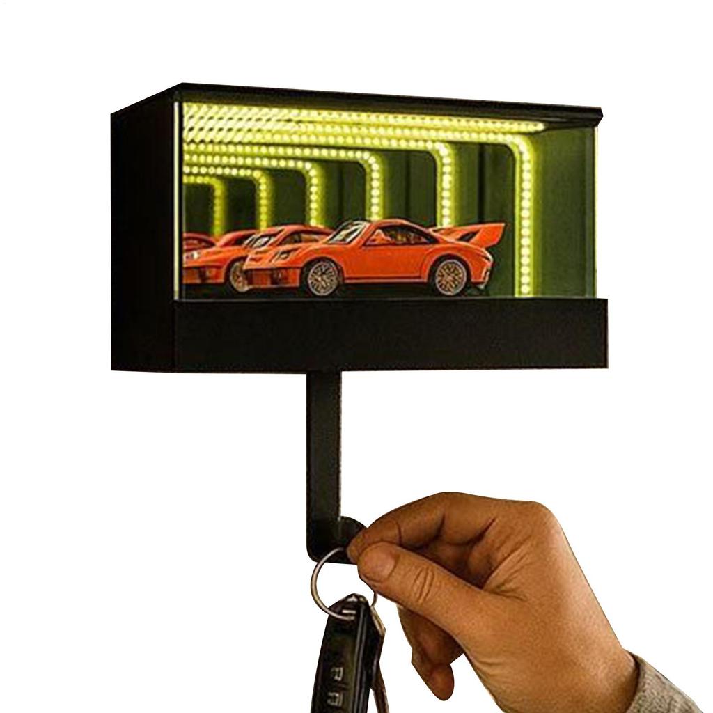 Infinity Garage Keychain Hanger Keychain Organizer With LED Light Wall Mounted Car Keychain Storage Rack Christmas Gift