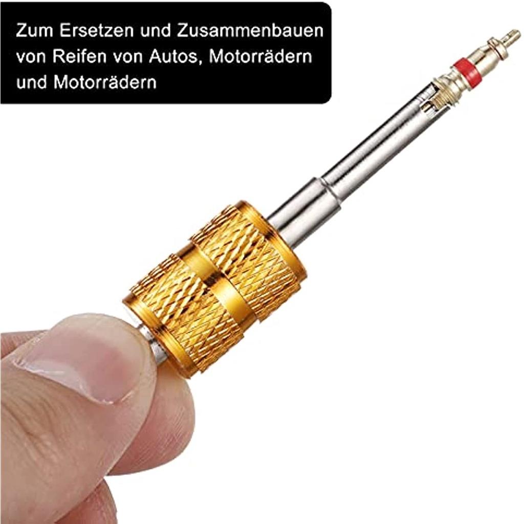 Съемник клапана шины Ремонт клапана с двойной и одинарной головкой Сердечник клапана 1 шт. Инструмент для сердечника 4-ходового клапана 10 шт. Колпачки для шинных клапанов 20 шт. Клапанный сердечник