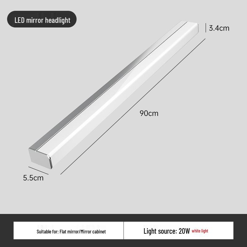 Светодиодный сенсорный шкаф-зеркало для ванной комнаты с защитой от запотевания, водонепроницаемый, без сверления