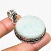 Amazonite Gemstone Handmade 925 Silver Plated Jewelry Pendant 1.70"