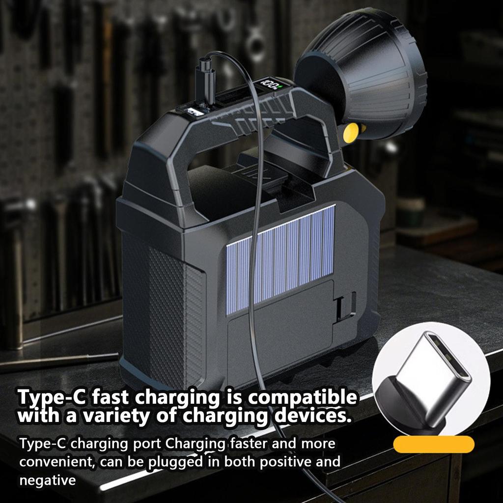 Handheld Flashlights Camping Lantern Flashlight Rechargeable Bright Spotlight Floodlight For Auto Repair Hiking Outdoor Power