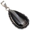 Pendant Gray Botswana Agate Gemstone Mother's Day Gift Silver Jewelry 2.25"
