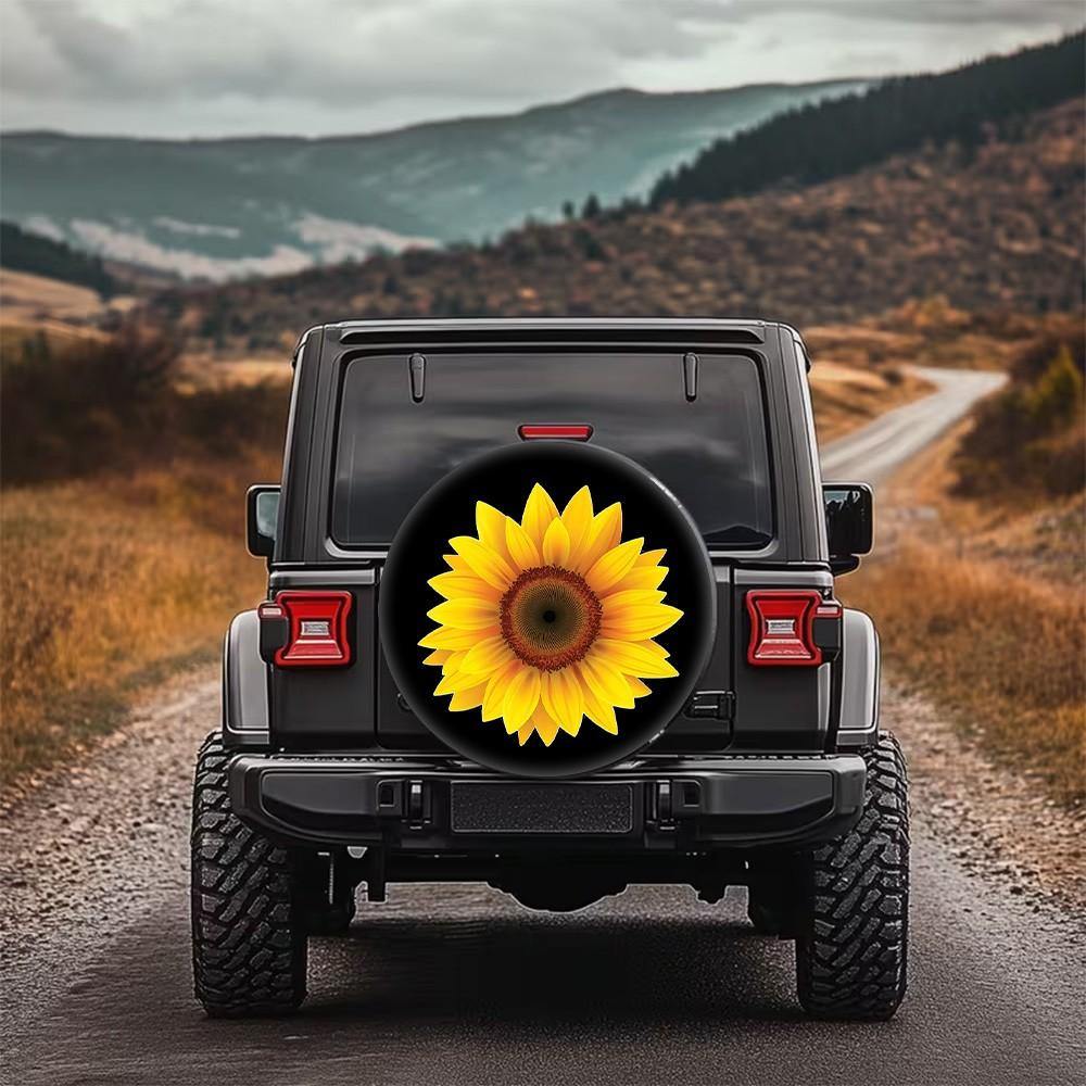 Vibrant Sunflower Tire Cover Waterproof Outdoor Spare Wheel Protector for SUV