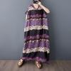 Short Sleeve Plus Size Vintage Floral New In Dresses for Women Casual Loose Maxi Long Summer Dress