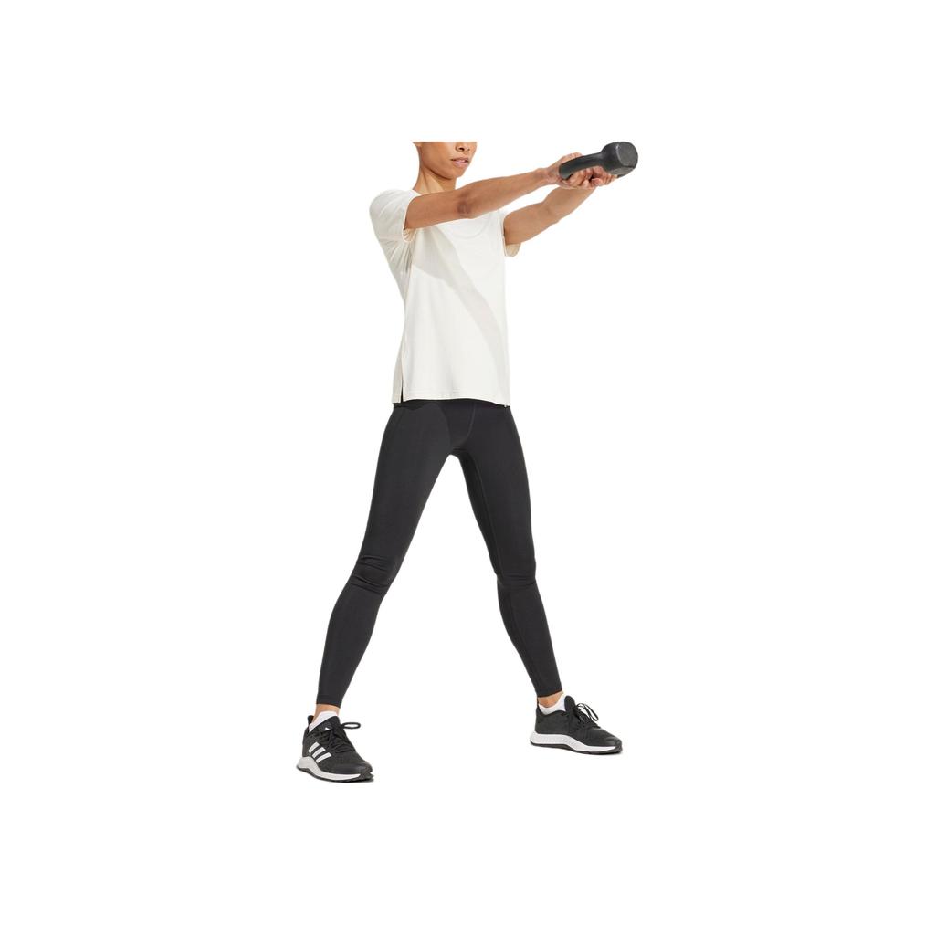 adidas Футболка Cooltouch Crewneck, однотонная, спортивная, для фитнеса, с круглым вырезом, коротким рукавом, с заниженной линией плеч, женские топы, розовые, белые JN9617