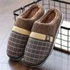 Большие хлопковые тапочки для мужчин для зимнего домашнего использования, толстоподошвенные комнатные противоскользящие и теплые шерстяные тапочки для мужчин для зимнего домашнего использования