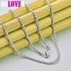 925 Sterling Silver 3mm Water Wave Chain 16/18/20/22/24/26/30 Inch Necklace Jewelry