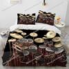 Уникальный стиль Art Drum Kit Музыкальные инструменты Гитара Комплект постельного белья Размер Queen/King Пододеяльник Одеяло Мягкий комплект простыней Декор