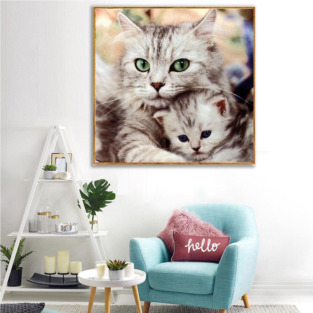 5D DIY Алмазная вышивка Rhinestone Pictures Animal Cat Полный квадрат Алмазная картина