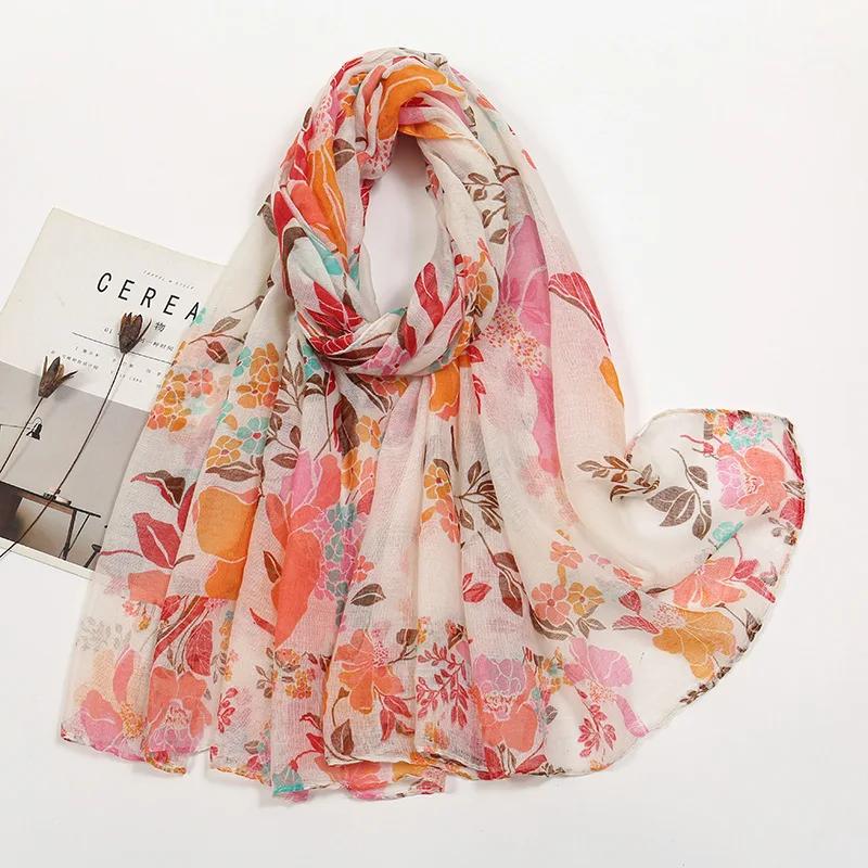 New Brand Spring Women Scarf Embroider Fashion Long Scarves Cotton Winter Shawl Lady Pashmina Bandana Foulard Hijabs Female