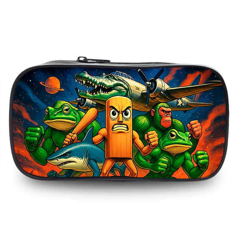 Tralalero Tralala Pencil Cases New Tungtung Sahur Brainrot Kids Stationery Bags Student Back To School Pen Pouch Children Gift