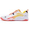 Li Ning Fabric Synthetic Leather Shock Absorbing Non-Slip Wear-Resistant Low-Top Training Shoes Unisex Sneakers White Red Yellow APTT005-2