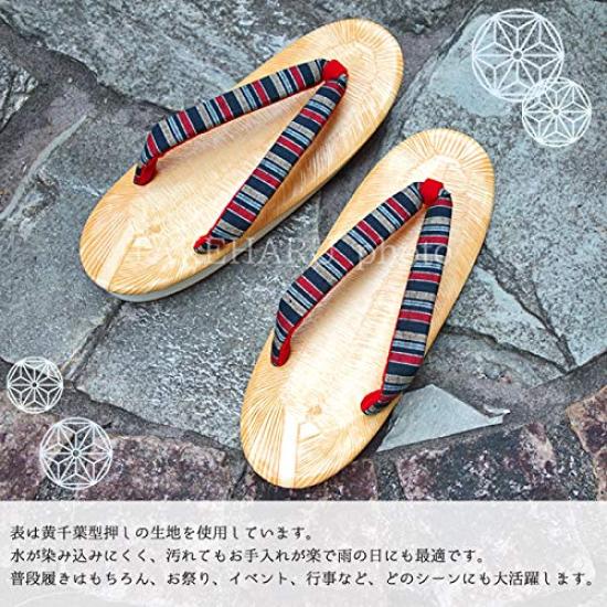 Takeharu Yellow Chiba Geta Сделано с подошвами Candy и размер L Женские сандалии, Япония, Губка, Квадратный, Стиль, окрашенный индиго,