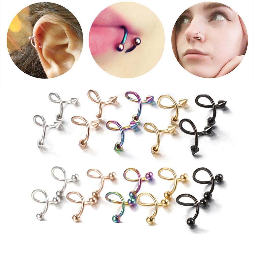 Stainless Steel Barbell Lips Ring Body Piercing Jewelry Helix Tragus Piercing Cartilage Earring