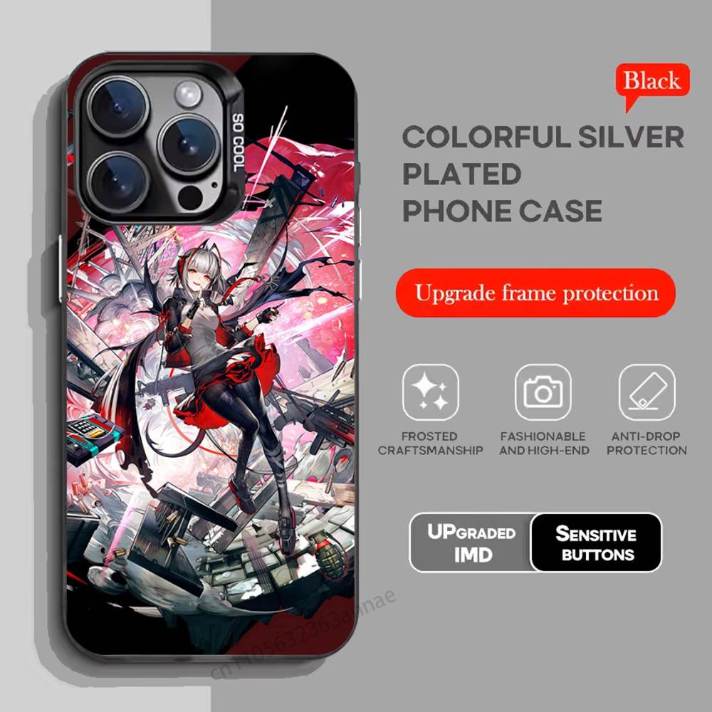 Чехол для телефона Arknights Game W для iPhone 17 11 12 Pro Max Plus Mini Air SE 16e 14 15 16 13 Мягкий корпус