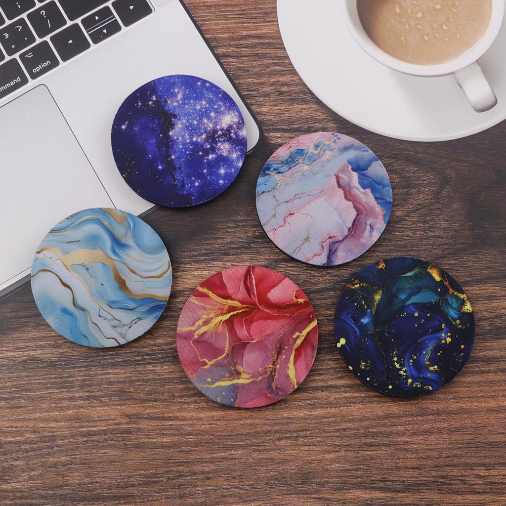 Подставки под автомобиль с мраморным узором, резиновые противоскользящие коврики с изображением звездного неба, модные тканевые коврики для стаканов с водой, кухонные принадлежности, два предмета в наборе