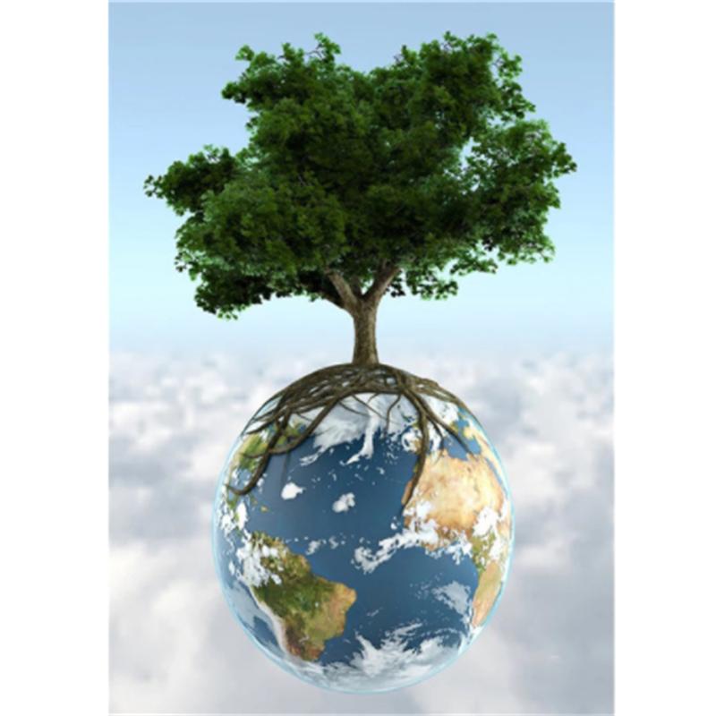 HUACAN 5D алмазная живопись дерево горный хрусталь комплект полная алмазная вышивка пейзаж Алмазная мозаика земля Настенный декор