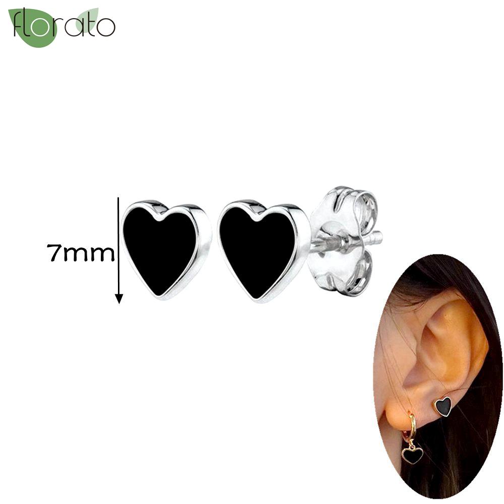 Серьги-подвески из серебра 925 пробы, модные, с черным цирконом, новые, маленькие круглые/крестообразные кольца для женщин, пирсинг, ювелирные изделия