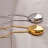 Large Oval Long Sweater Chain Metal Smooth Glossy Droplet Pendant  Autumn Winter
