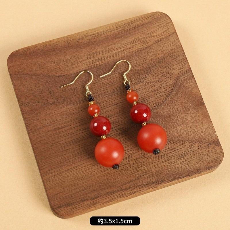 Нишевые серьги из пчелиного воска, ретро, длинные, с литературным темпераментом, женские, антикварные, к ципао, простые тибетские серьги