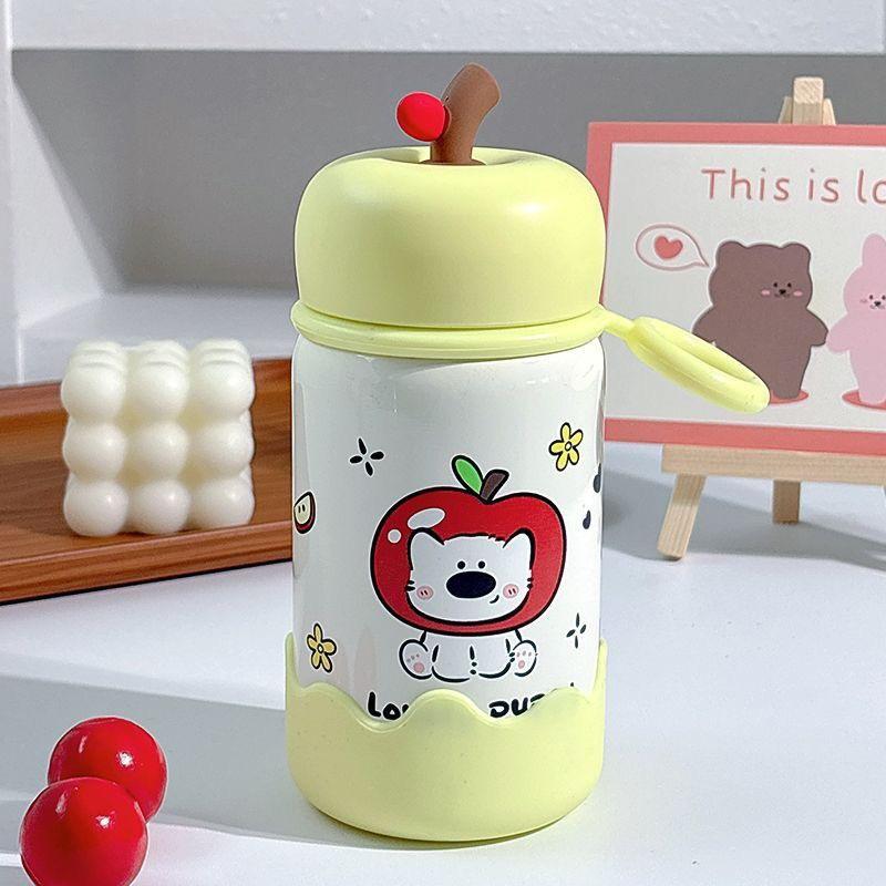 Бутылка для воды девочка яблоко термокружка милый мультфильм стальная кружка для воды портативная новая кружка