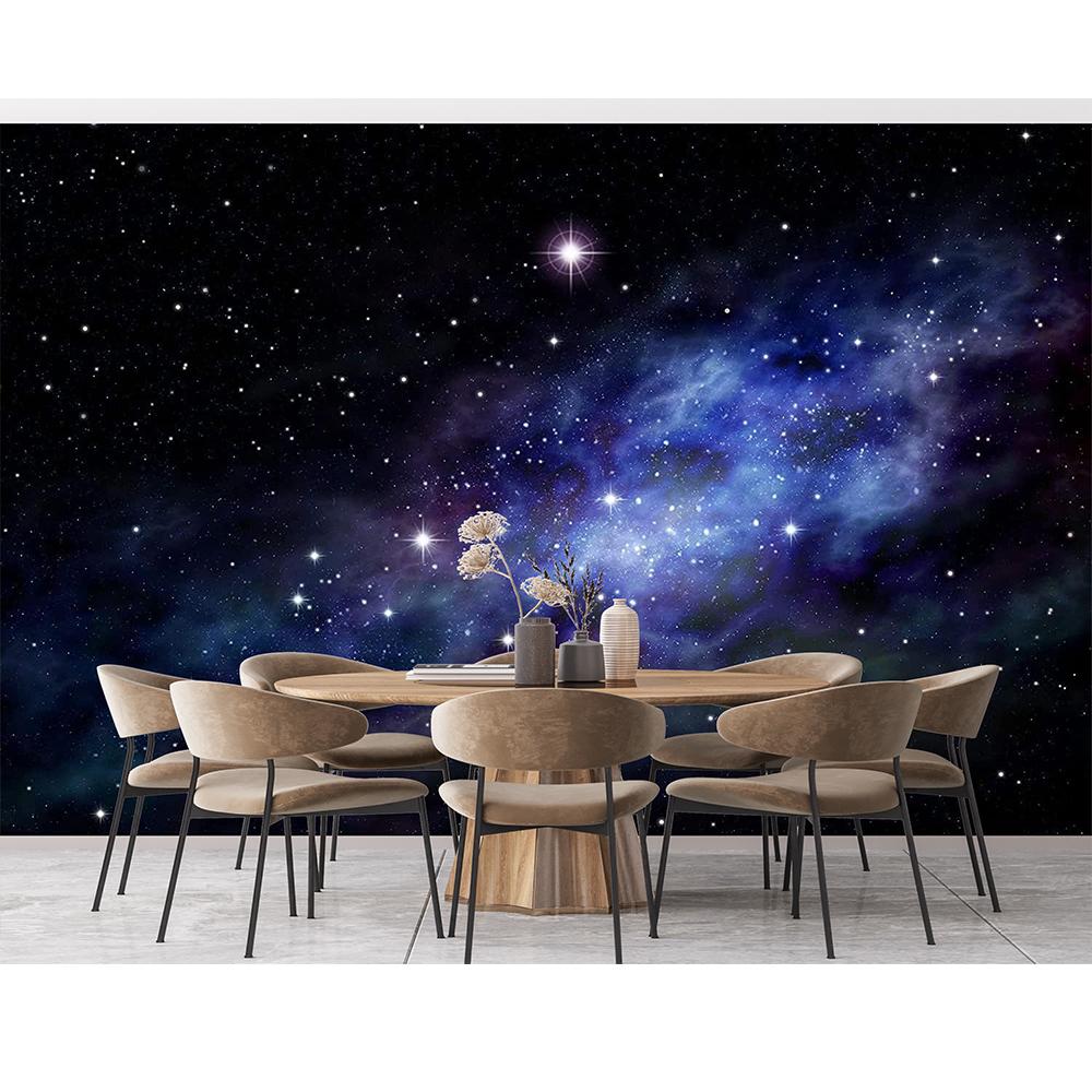 3d звездное небо обои фреска фиолетовое звездное небо настенные фрески для гостиной спальни офиса детская Настенный декор
