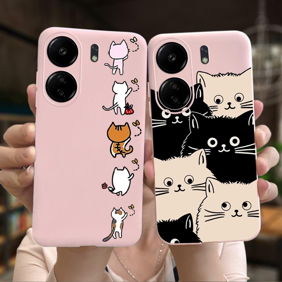 Чехол для Xiaomi Poco C65 Чехол PocoC65 Мультяшный Черное Ночное Небо Модный Дизайн Узор Чехол Для Xiomi Poco c 65 Мягкая Резина ТПУ