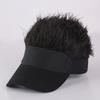 Unisex Casual Visor Hat Men Women Adjustable Sun Sunshade Hip Hop Baseball Cap With Spiked Hairs Wigs