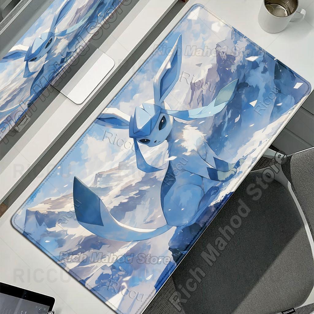 Anime Glaceon Mouse Pad Pokemon Gamer PC Cabinet Mousepad Kawaii Keyboard Rug Laptop Gaming Accessories Eevee Extended Desk Mat