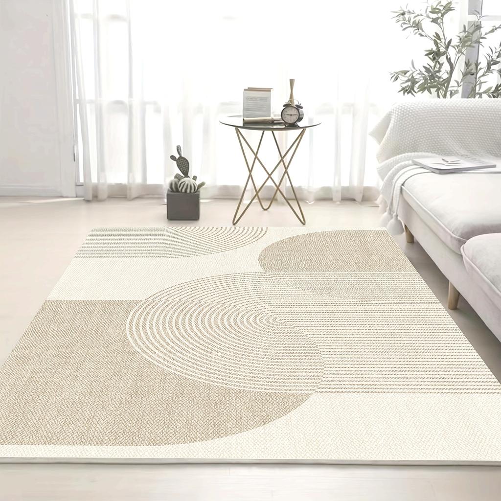 Modern Minimalist Geometric Area Rug - Polyester,  Rectangular,  for Living Room, Bedroom, Office, and Leisure Areas - Indoor Rug Exceeding 2.16m²