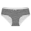 Women Stripe Mid Waist Cotton Undergarment Underwear Bikini Briefs