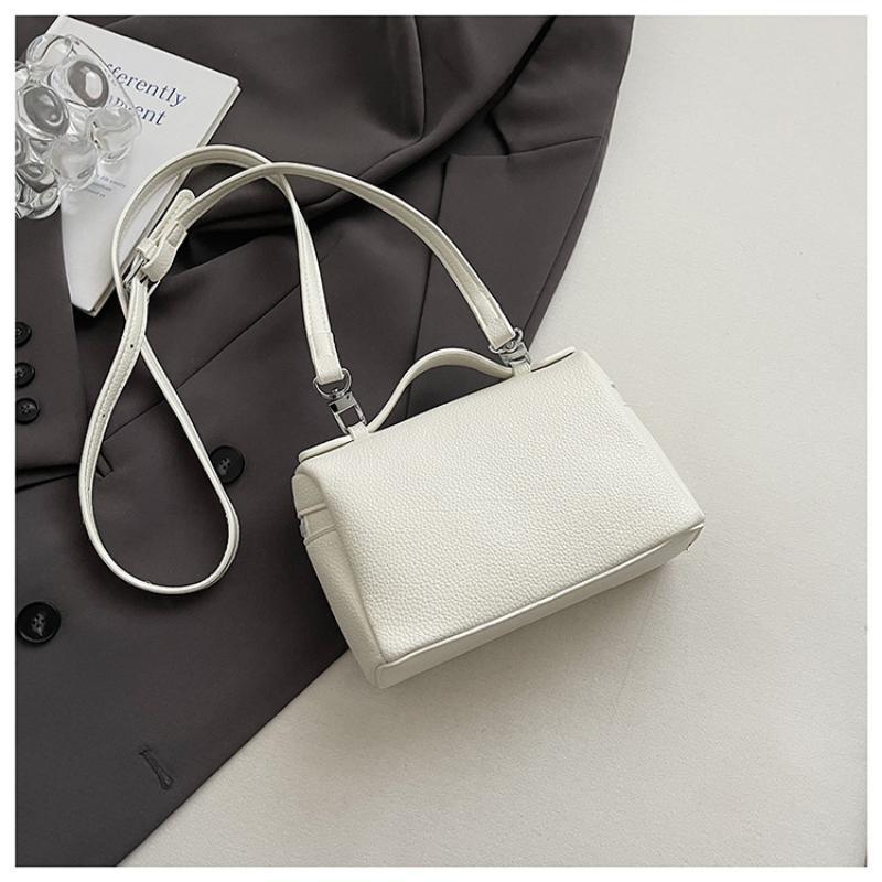 Chic Lychee Grain Women Lunch Tote Bag Insulated Shoulder Crossbody Handheld Bag for Commute Office Food Storage