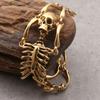 Мужской браслет в стиле панк, позолоченный, из нержавеющей стали 316L, 8,3 дюйма, длинный, с большим черепом, мужские браслеты, браслеты, браслеты со скелетом, байкерские украшения для мужчин